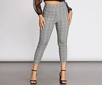 Plaid About It Mid Rise Tapered Pants