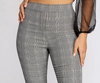 Plaid About It Mid Rise Tapered Pants