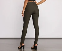 High Waist Basic Skinny Trouser Pants