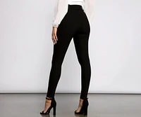 High Waist Belted Skinny Pants