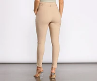 Tie Waist Skinny Paperbag Pants