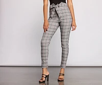 High Waist Plaid Perfection Skinny Pants