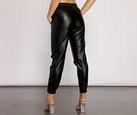 Casually Chic Faux Leather Joggers