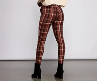 Preppy and Poised Plaid Skinny Pants