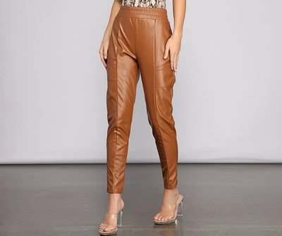 Sleek And Chic Vibes Faux Leather Pants