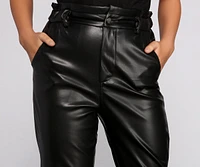 Polished N' Edgy Faux Leather Paper Bag Pants