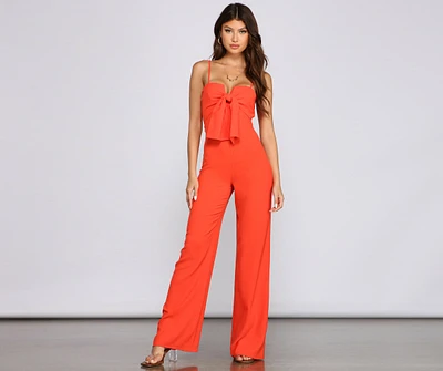 Glam It Up Tie Front Jumpsuit