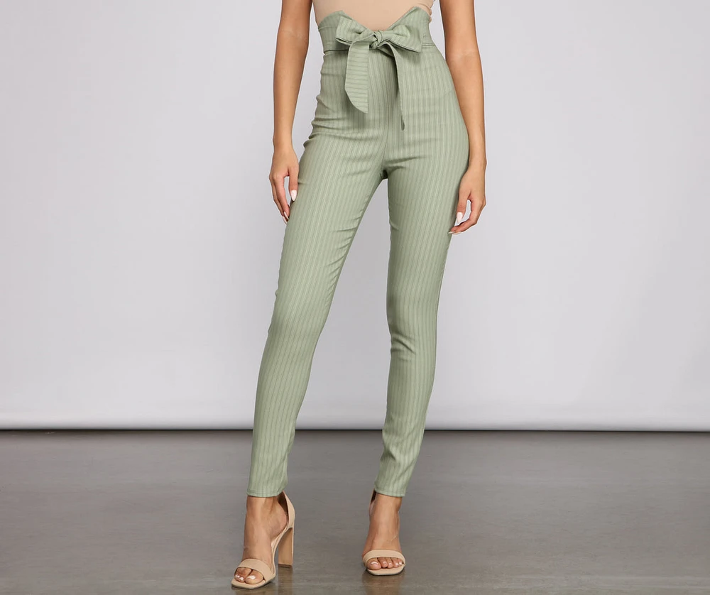 Stylishly Striped Tie-Waist Pants