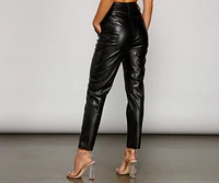 Classic Chic High Waist Faux Leather Pants