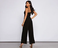 Glam Sophistication Sleeveless Chiffon Jumpsuit