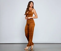 Plaid Perfection Twist Front Jumpsuit