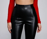 High Waist Faux Leather Tapered Leggings