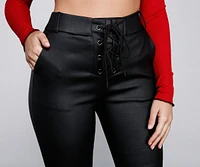 Trendy High Waist Lattice Pants