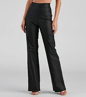 Stylish Ambition Coated Wide-Leg Pants