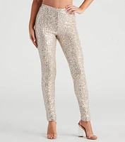 Showtime Chic Sequin Tapered Leggings