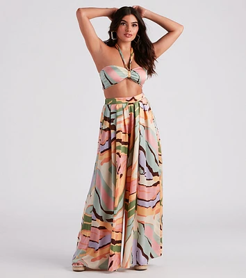 Bring The Heat Printed Wide-Leg Pants