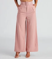 Flip Reverse Belted Trouser Pants