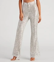 Sparkle Show Sequin Flare Pants