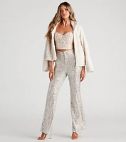 Sparkle Show Sequin Flare Pants