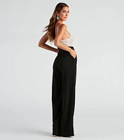 Catch Me Sequin Wide-Leg Jumpsuit