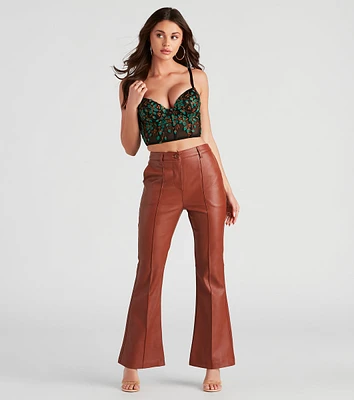 Modern Sixties Babe PU Flare Pants