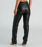 Rock Of Ages Faux Leather Straight-Leg Pants