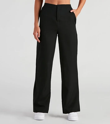 Elevated And Trendy Wide-Leg Trouser Pants