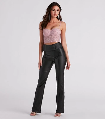 Too Cool Coated Faux Leather Straight Leg Pants