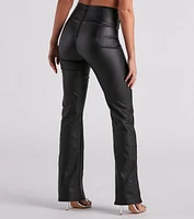 Too Cool Coated Faux Leather Straight Leg Pants
