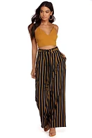 Step Out Stripes Wide Leg Pants