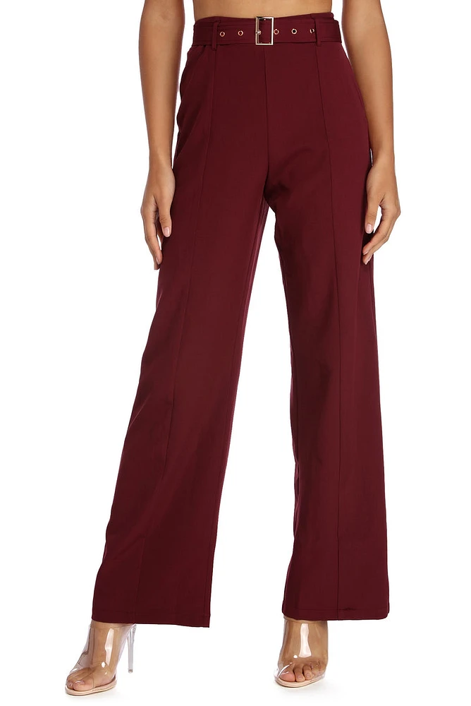 Boldly Belted Wide Leg Pants