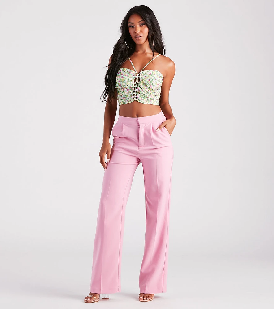 Chic Confidence Straight-Leg Trouser Pants