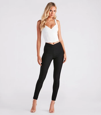 Posh Moment Cross Waist Skinny Pants