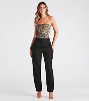 Cool Sophistication High Rise Cargo Trouser Pants