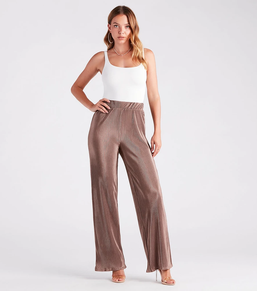 Stylish Company Pleated Wide Leg Pants