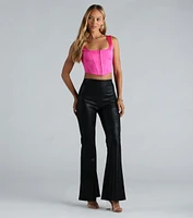 Enticing Edge Snake Print Flare Pants