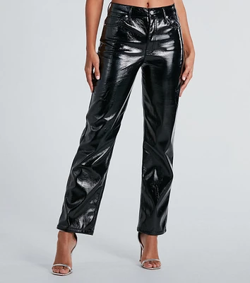 Effortless Edge Faux Leather Straight-Leg Pants