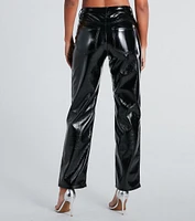 Effortless Edge Faux Leather Straight-Leg Pants