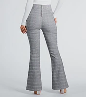 Plaid Mood V-Waist Flare Pants