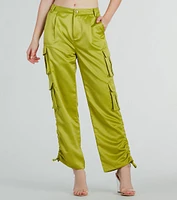 Trendy Babe Satin Cargo Pants