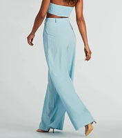 Endless Vacay High Rise Wide-Leg Trouser Pants