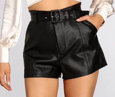 Faux-Ever Fab Belted Shorts
