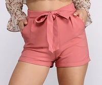 On A Roll Tie Waist Shorts