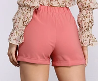 On A Roll Tie Waist Shorts