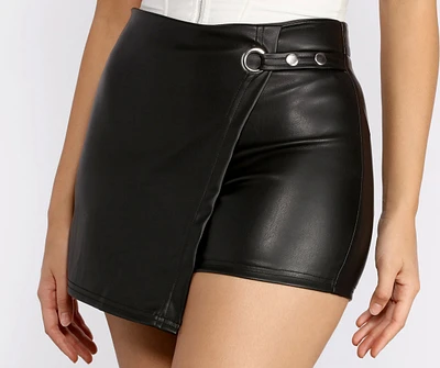 Buckle Up Faux Leather Shorts