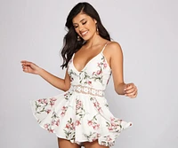 Blooming Beauty Floral Crochet Romper