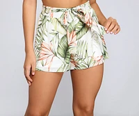 Vacay On My Mind Tropical Print Shorts