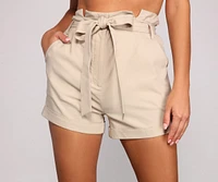 Elevated Basics High Waist Paperbag Shorts