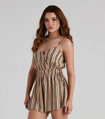 Stripes of The Day Tie Side Romper
