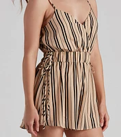 Stripes of The Day Tie Side Romper